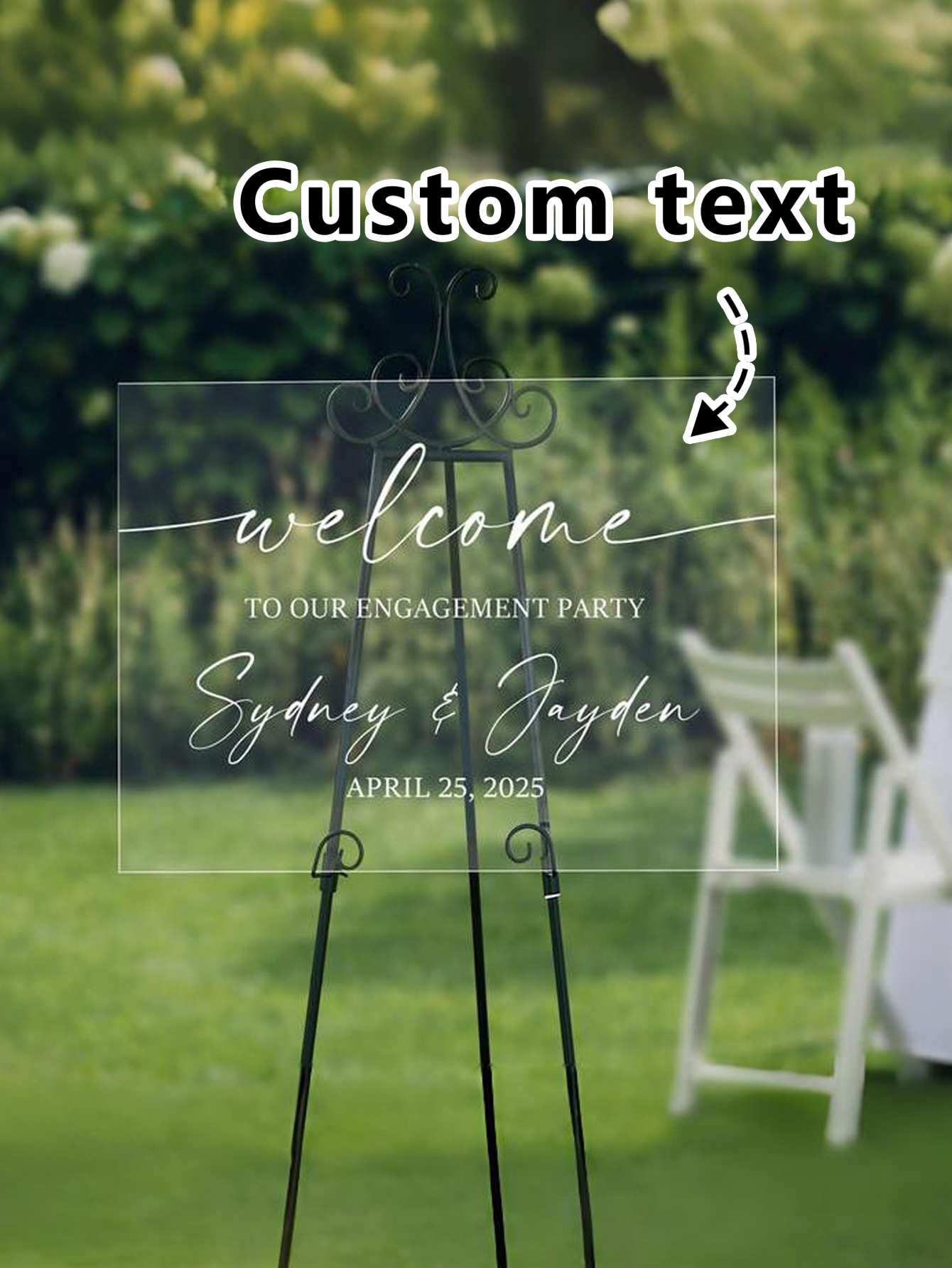 Acrylic Engagement Party Sign